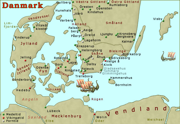 Karta över Danmark